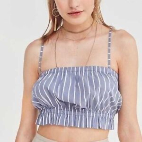 KIMCHI BLUE Blue Striped Crop Tank Top - Picture 8 of 8